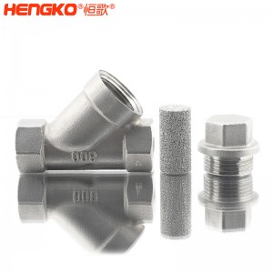 恒歌定制316L粉末燒結不銹鋼Y型過濾器耐腐蝕易清洗,用于化工行業